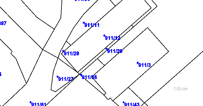 Parcela st. 911/29 v KÚ Bukovice u Jeseníka, Katastrální mapa