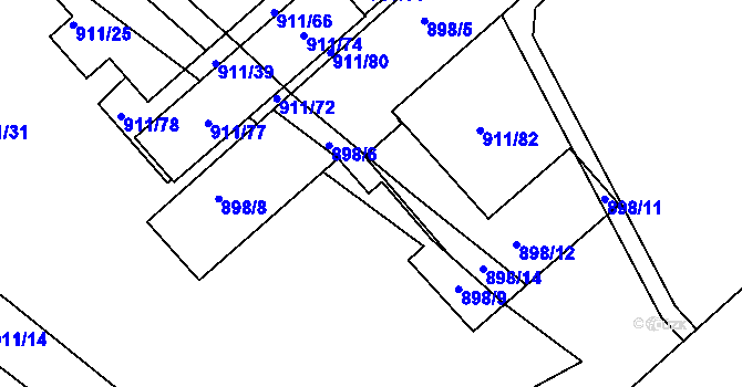 Parcela st. 911/40 v KÚ Bukovice u Jeseníka, Katastrální mapa