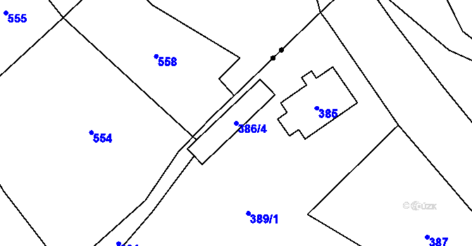Parcela st. 386/4 v KÚ Seč u Jeseníka, Katastrální mapa