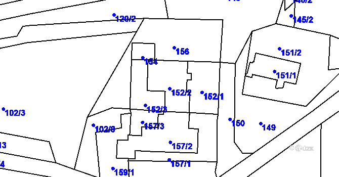 Parcela st. 152/2 v KÚ Seč u Jeseníka, Katastrální mapa