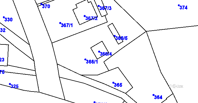 Parcela st. 366/4 v KÚ Seč u Jeseníka, Katastrální mapa