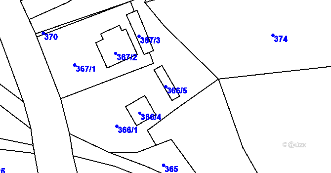 Parcela st. 366/5 v KÚ Seč u Jeseníka, Katastrální mapa