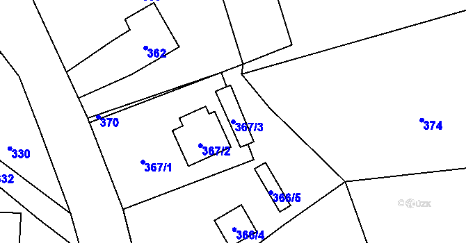 Parcela st. 367/3 v KÚ Seč u Jeseníka, Katastrální mapa