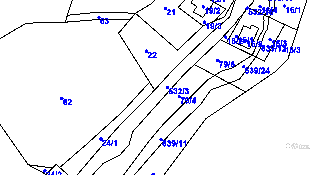 Parcela st. 532/3 v KÚ Seč u Jeseníka, Katastrální mapa