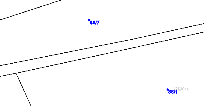 Parcela st. 87/4 v KÚ Hrabětice nad Odrou, Katastrální mapa