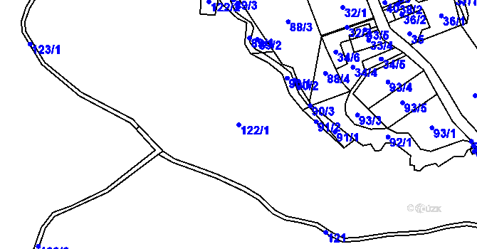 Parcela st. 122/1 v KÚ Hrabětice nad Odrou, Katastrální mapa