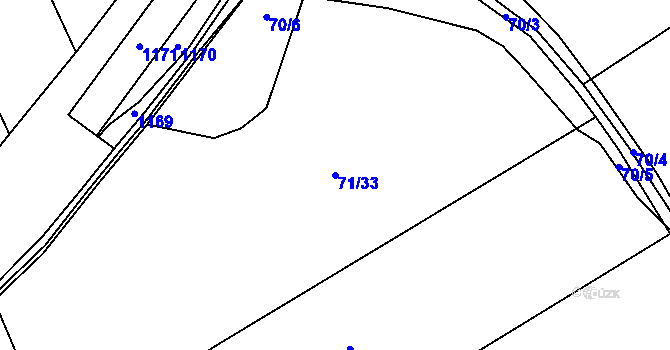 Parcela st. 71/33 v KÚ Hrabětice nad Odrou, Katastrální mapa