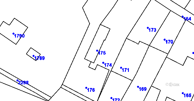 Parcela st. 175 v KÚ Jeseník nad Odrou, Katastrální mapa