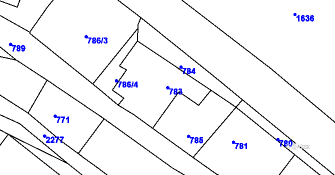 Parcela st. 783 v KÚ Jeseník nad Odrou, Katastrální mapa