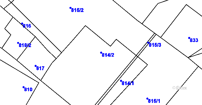 Parcela st. 814/2 v KÚ Jeseník nad Odrou, Katastrální mapa