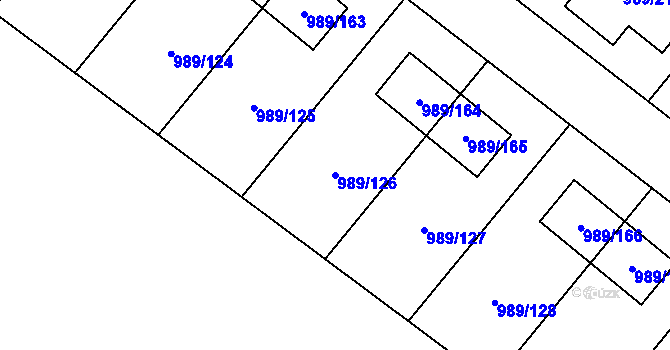 Parcela st. 989/126 v KÚ Jeseník nad Odrou, Katastrální mapa