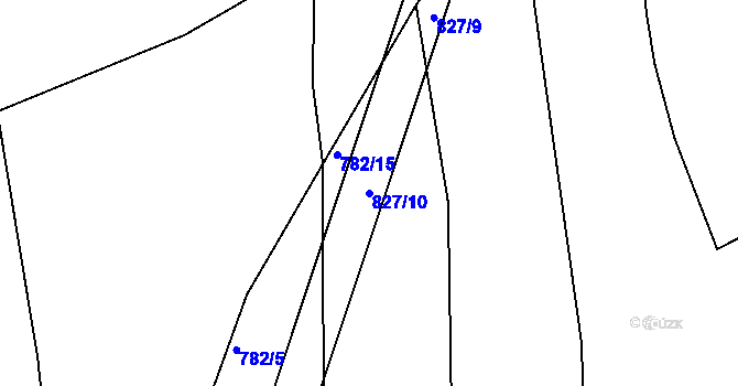 Parcela st. 827/10 v KÚ Jestřabí nad Vláří, Katastrální mapa