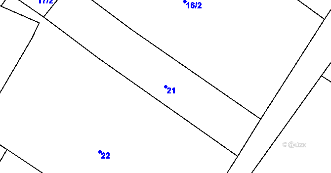 Parcela st. 21 v KÚ Jestřabí u Fulneku, Katastrální mapa