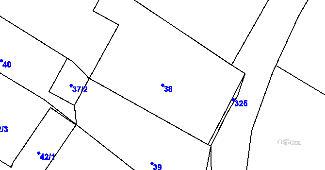 Parcela st. 38 v KÚ Jestřabí u Fulneku, Katastrální mapa