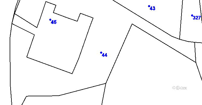 Parcela st. 44 v KÚ Jestřabí u Fulneku, Katastrální mapa