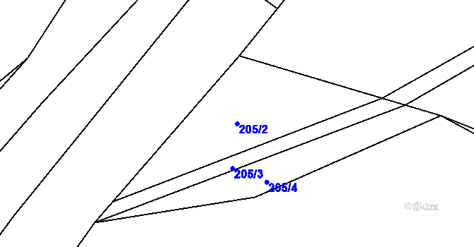 Parcela st. 205/2 v KÚ Jestřabí u Fulneku, Katastrální mapa