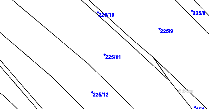 Parcela st. 225/11 v KÚ Jestřabí u Fulneku, Katastrální mapa