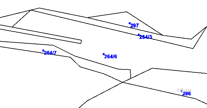 Parcela st. 264/6 v KÚ Jestřabí u Fulneku, Katastrální mapa