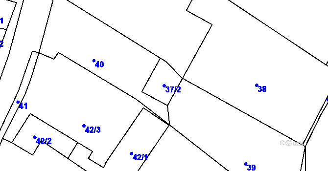 Parcela st. 37/2 v KÚ Jestřabí u Fulneku, Katastrální mapa