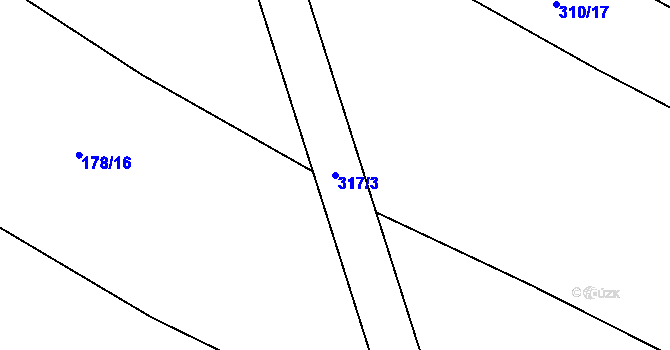 Parcela st. 317/3 v KÚ Jestřabí u Fulneku, Katastrální mapa