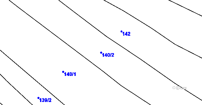 Parcela st. 140/2 v KÚ Jestřabí Lhota, Katastrální mapa