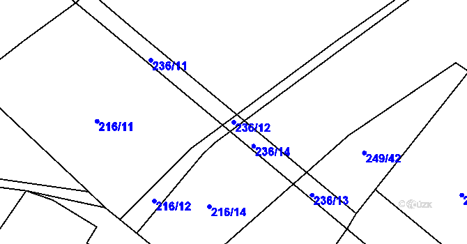 Parcela st. 236/12 v KÚ Jestřabí Lhota, Katastrální mapa