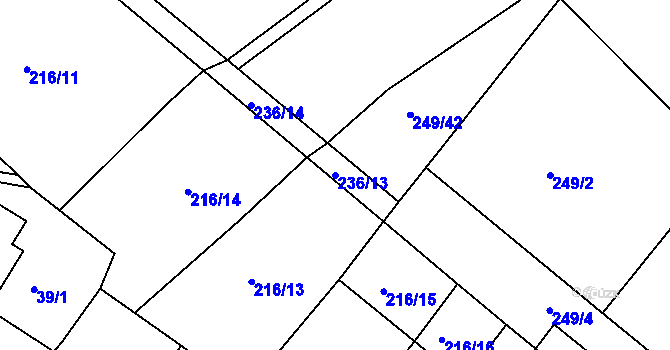 Parcela st. 236/13 v KÚ Jestřabí Lhota, Katastrální mapa