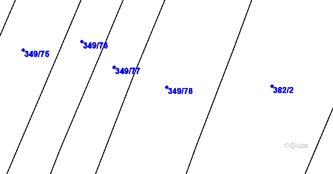 Parcela st. 349/78 v KÚ Jestřabí Lhota, Katastrální mapa
