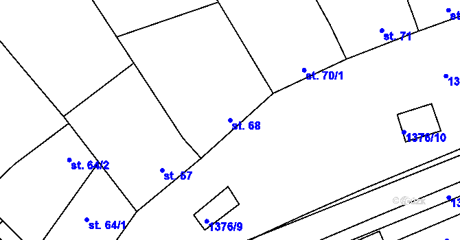 Parcela st. 68 v KÚ Jestřabice, Katastrální mapa