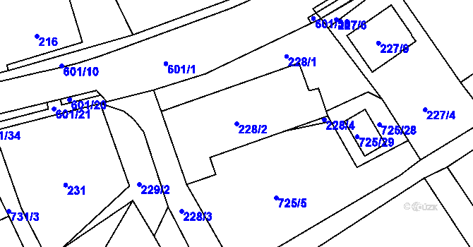 Parcela st. 228/2 v KÚ Jestřebí u České Lípy, Katastrální mapa