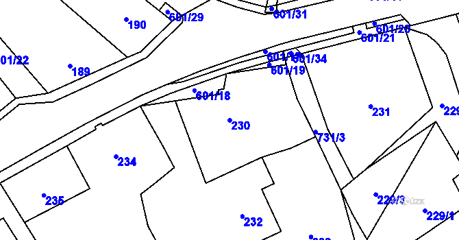 Parcela st. 230 v KÚ Jestřebí u České Lípy, Katastrální mapa