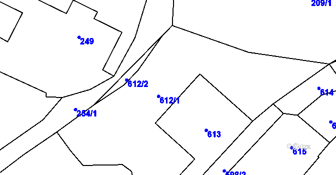 Parcela st. 612 v KÚ Jestřebí u České Lípy, Katastrální mapa