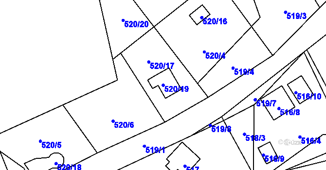 Parcela st. 520/19 v KÚ Jestřebí u České Lípy, Katastrální mapa