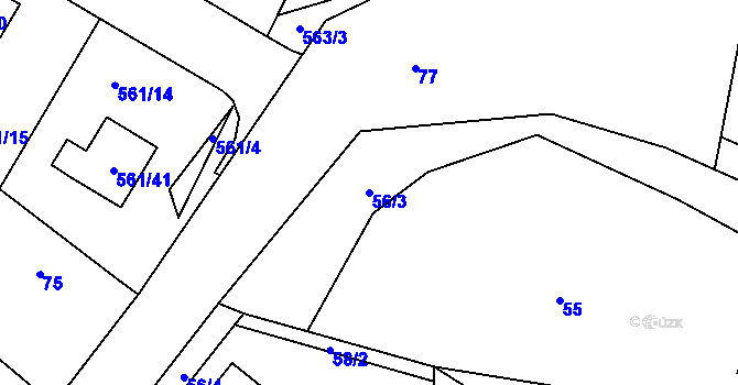 Parcela st. 56/3 v KÚ Jestřebí u České Lípy, Katastrální mapa