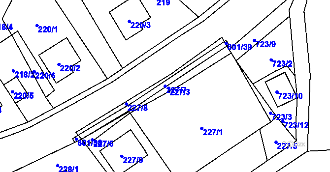 Parcela st. 227/7 v KÚ Jestřebí u České Lípy, Katastrální mapa