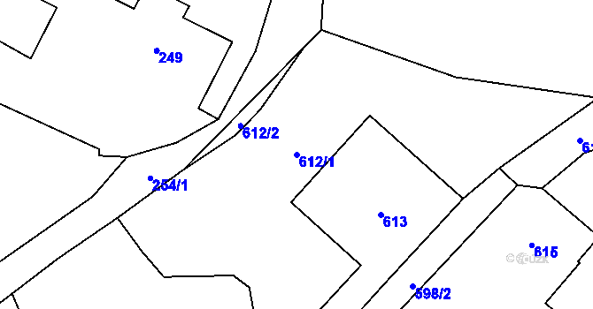 Parcela st. 612/1 v KÚ Jestřebí u České Lípy, Katastrální mapa