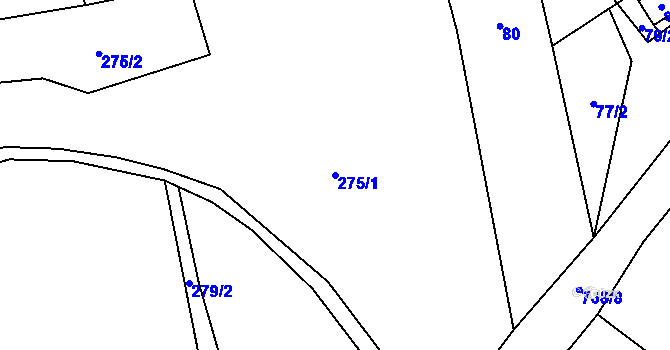 Parcela st. 275/1 v KÚ Újezd u Jestřebí, Katastrální mapa