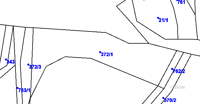 Parcela st. 372/1 v KÚ Újezd u Jestřebí, Katastrální mapa