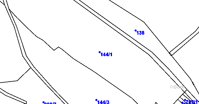 Parcela st. 144/1 v KÚ Újezd u Jestřebí, Katastrální mapa