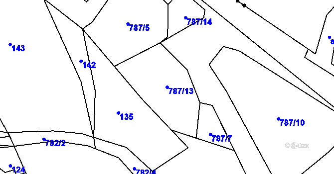Parcela st. 787/13 v KÚ Újezd u Jestřebí, Katastrální mapa