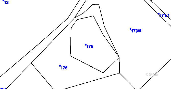 Parcela st. 175 v KÚ Jestřebí nad Metují, Katastrální mapa