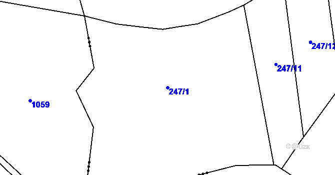 Parcela st. 247/1 v KÚ Jestřebí nad Metují, Katastrální mapa