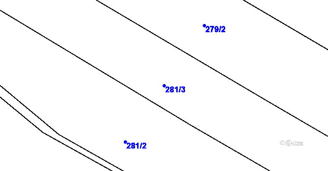 Parcela st. 281/3 v KÚ Jestřebí nad Metují, Katastrální mapa