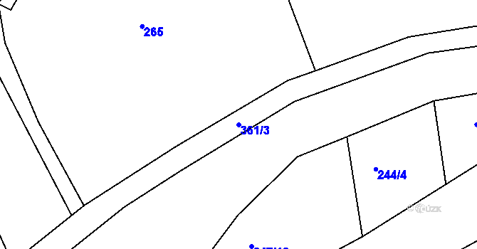 Parcela st. 361/3 v KÚ Jestřebí nad Metují, Katastrální mapa
