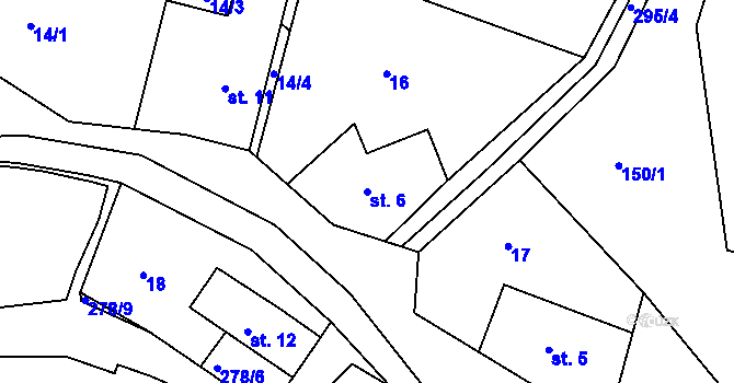 Parcela st. 6 v KÚ Libchyně, Katastrální mapa