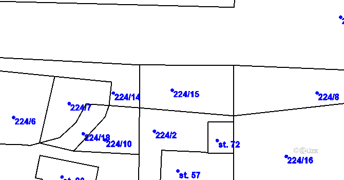 Parcela st. 224/15 v KÚ Libchyně, Katastrální mapa