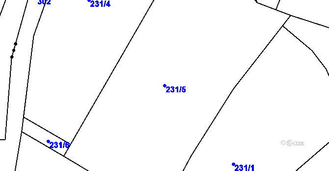 Parcela st. 231/5 v KÚ Libchyně, Katastrální mapa