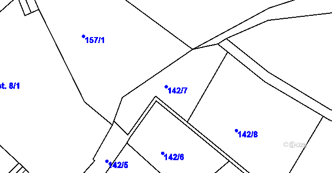 Parcela st. 142/7 v KÚ Libchyně, Katastrální mapa