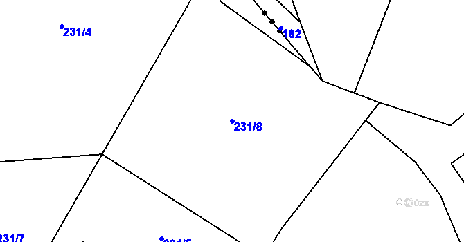 Parcela st. 231/8 v KÚ Libchyně, Katastrální mapa