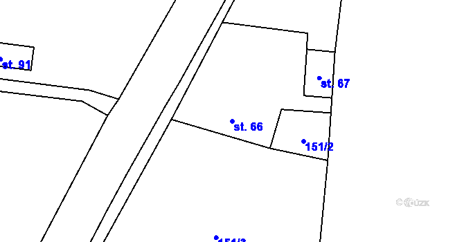 Parcela st. 66 v KÚ Jestřebí u Zábřeha, Katastrální mapa